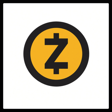 A Zcash (ZEC) cryptocurrency logo featuring a stylized 'Z' in a yellow and black circular design.