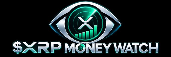 A stylized logo featuring an eye with the XRP symbol inside, above the text "$XRP MONEY WATCH," introducing the new financial-focused series covering XRP's market and institutional developments.