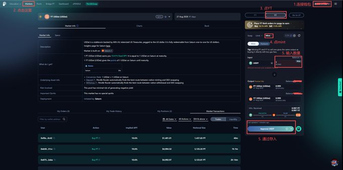 The image shows a screenshot of an online trading application, possibly a cryptocurrency exchange or stockbroker. The main focus is a window with text boxes containing information about financial transactions or stock market data. One box stands out as the bottom right corner reads "Saturn 积分更新: Pancakeswap LP - BSC链中USDT/USDAT". This message indicates that the screenshot was taken on Bitcoin exchange site where updates are posted daily, suggesting real-time trading information.