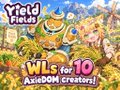 A colorful thumbnail for "Field of Dreams" featuring WLS AxieDOOM creatures, advertising "WLS for 10 AXIEDOM creators!"