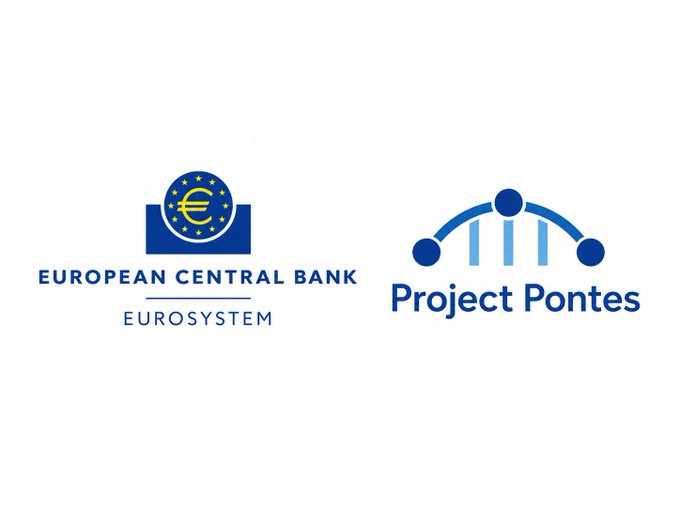 The European Central Bank Eurosystem logo appears alongside the 'Project Pontes' logo on a white background.