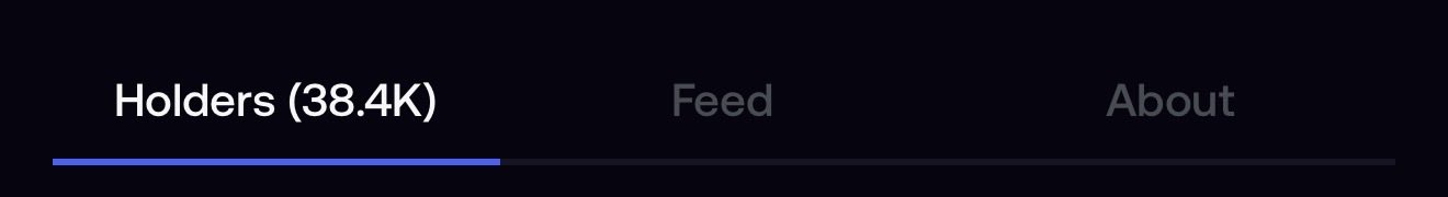 The image shows a tab navigation menu with "Holders (38.4K)" selected, alongside inactive "Feed" and "About" tabs. The accompanying caption "Normies love the $cate" suggests a meme about casual investors flocking to the $cate cryptocurrency, with the 38.4K holders count indicating its growing popularity.