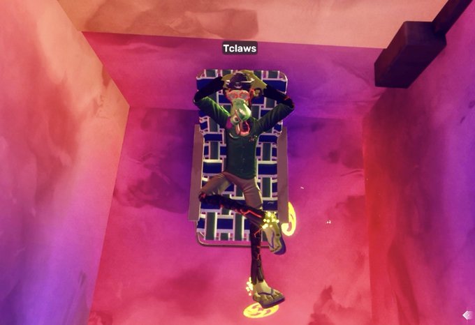 The image shows a person wearing a green shirt, black pants, and black boots standing inside a room with pink walls. The person appears to be playing a video game or watching a movie, as there are no visible controllers or screens present. The caption of the image reads "Happy Mutant Monday Found this new (to me) spot in the @OthersideMeta Gonna leave my Ape here for the next 30 min. whoever finds me will get a free animation".
