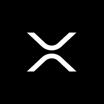A black background with a centered white "X" logo, the symbol for the cryptocurrency XRP, visually representing the token discussed in the accompanying bullish post about accumulating XRP at low prices ahead of the Clarity Act.