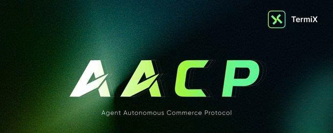 A logo graphic displaying 'AACP - Agent Autonomous Commerce Protocol' in green text with a 'TermiX' logo in the top right corner.
