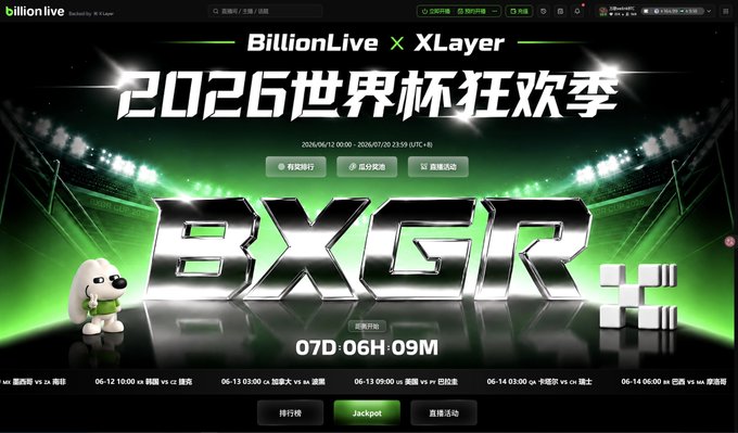 The image features a poster for an event, likely a gaming convention or expo, with a large white dog as the main attraction. The poster displays the text "Billion Live Xlayer" and "Billion Live Xlayer Official", indicating that this is a promotional event related to the Billion Live brand. The poster also includes details about the event, such as the date, time, location, and cost of entry.