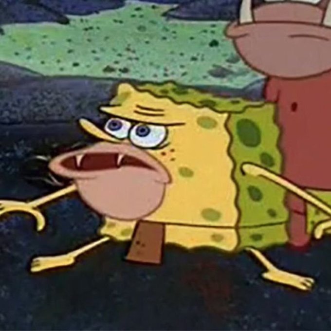 SpongeBob looks exhausted and defeated with a bloodied lip, while the post humorously compares AI agents to his frazzled state when confronted by auditors demanding verifiable proof rather than self-reported data, tying into the $DOVU context of blockchain-based carbon credit verification.