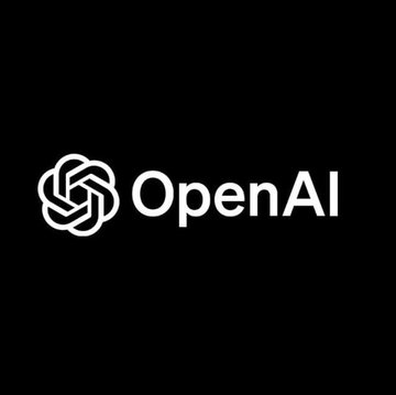 The OpenAI logo is displayed in white on a black background.