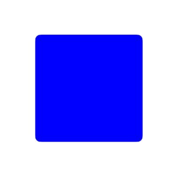 A solid blue rounded square displayed on a white background.