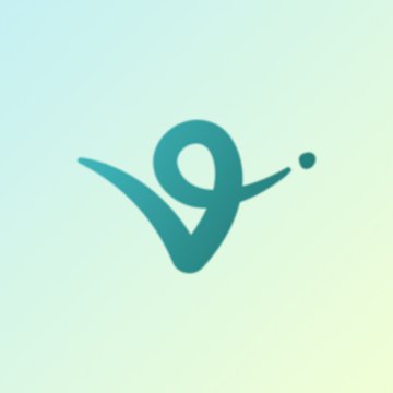 A teal stylized "V" logo with a small circle accent is displayed on a soft gradient background. The logo represents Virtuals Protocol, the AI agent platform referenced in the news about its milestone of surpassing 2,100 agents on Robinhood Chain.
