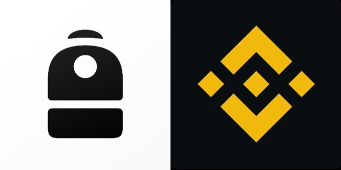 The image displays two logos side by side: a black backpack icon on the left and Binance's yellow diamond logo on the right, visually representing the contrast between the Backpack crypto exchange and Binance in the context of the post's discussion about how new global crypto regulations are favoring Backpack while challenging Binance.