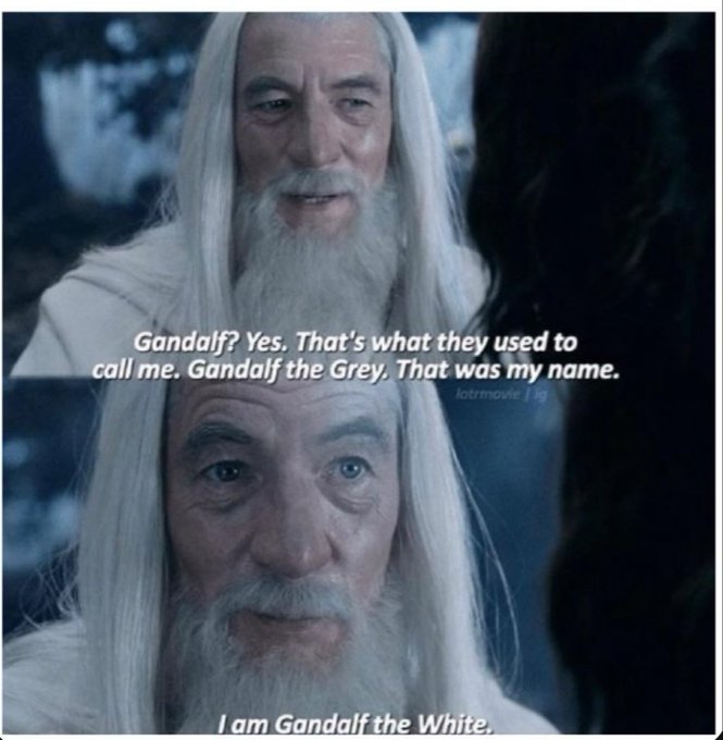 Gandalf the Grey introduces himself before revealing, “I am Gandalf the White.” The meme humorously reframes someone who previously mocked low-cap shills now promoting $40K “runners” as a dramatic upgrade or reversal.