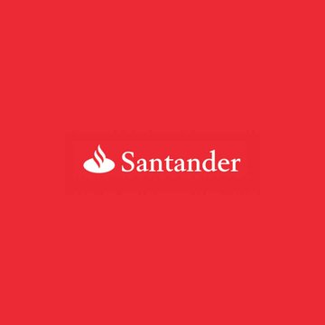 The image features the Santander logo, visually confirming the subject of the accompanying news about their $12 million Bitcoin investment. This marks a significant step for the European banking giant into cryptocurrency.
