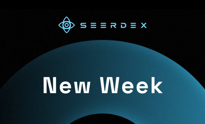 The image features a logo for a company called Seerdex with blue and black colors. The text "New Week" is written below the logo, indicating that there's a new week coming up. The caption above the image reads "Most projects hide behind marketing filters. The ones that actually ship invite the smoke". This message seems to be related to the post about the new week at 11 AM EST.