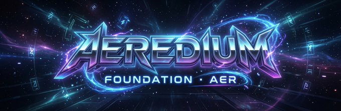 The image features a logo for an architecture firm called "Aer Foundation" that specializes in creating futuristic designs using blue, purple, and green colors. The logo includes the words "Aerium" and "Foundation", which are related to the company's name and services respectively. The background of the logo is filled with stars and planets, giving it a space-themed appearance. The text on the image reads: "The Aerium architecture supports composable settlement where bank-rail payments can form one leg of a multi-chain transaction". This message highlights the firm's focus on creating innovative architectural designs that integrate traditional finance systems with newer, more decentralized structures.