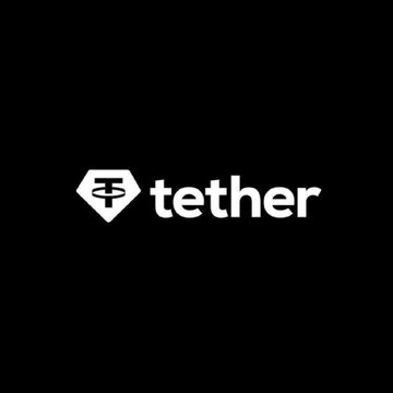 The image displays the Tether logo, featuring a white diamond-shaped emblem with a stylized "T" alongside the word "tether" in lowercase white text on a black background. This branding corresponds to the post announcing the minting of 2 billion $USDT at the Tether Treasury, representing the company behind the stablecoin.