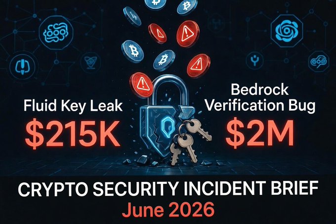 The image displays a banner, which contains information about two Crypt Security incidents that have occurred recently. It shows the details of these security incidents and includes text that explains why they were considered security incidents. The text indicates that the incidents involve loss of fluids and a verification bug, with specific amounts associated to each incident. This post might be related to cryptocurrency-related issues or security concerns in general, particularly focusing on recent Crypt Security incidents.