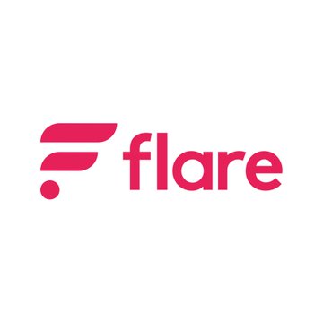 The image shows the pink Flare logo, a cryptocurrency network whose branding has been spoofed by a fraudulent staking site that reportedly stole $8.5 million in XRP from 71 investors in just eight days, according to Seoul police.