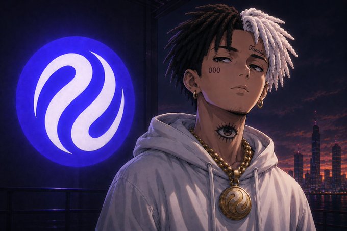 The image features a young man with dreadlocks wearing a white hoodie and gold chain necklace, standing against a dark background that includes a city skyline. The man has a serious expression as he looks off into the distance. The caption above the image reads "Most developers don' wake up thinking about virtual machines...", suggesting that the man's focus on virtual machines might be related to his own work or interests in game development and programming.

The post also mentions the concept of "MultiVM", which is a term used by Injective to describe their approach to virtualization. This could potentially be related to the man's interest in game development, as he may be working on a project that requires multiple virtual machines running at different times or environments. The image captures this moment when the young man is contemplating his work and the world around him.