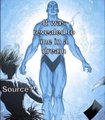 A blue-toned image of Superman with the text 'Jesus, Evan... look at what is happening.' and a 'Source' tag.