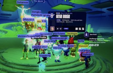 A group of avatars gathers in a vibrant virtual space celebrating a "Chaos Trials" world record with a "HERO HIGH" NFT collection visible on screen, while the surrounding post tags collaborators like @MakaveliDlaCruz and partners like @OthersideMeta, @apecoin, and @ApeChainHUB in commemorating the achievement.