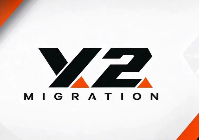 A logo graphic displaying 'X2 MIGRATION' in bold black and orange lettering on a white background with orange accent corners.