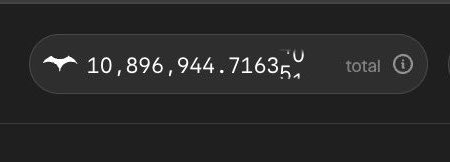 A dark-themed interface displays a Glider token balance of 10,896,944.7163 alongside a "total" label, visually reinforcing the post's message that accumulated points will soon carry value through the @glider__ platform.