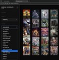 A screenshot of a video game library or streaming application interface showing a grid of game cover thumbnails in a dark-themed layout.