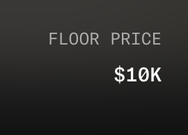 The image displays a dark background with white text reading "FLOOR PRICE" at the top and "$10K" prominently below, indicating a minimum price point of ten thousand dollars for NFTs. This graphic, shared by @Quotrons404, likely showcases the collection's floor price valuation to followers.