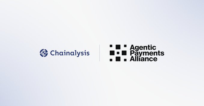 A white background displaying the logos of 'Chainalysis' and 'Agentic Payments Alliance' separated by a vertical line.