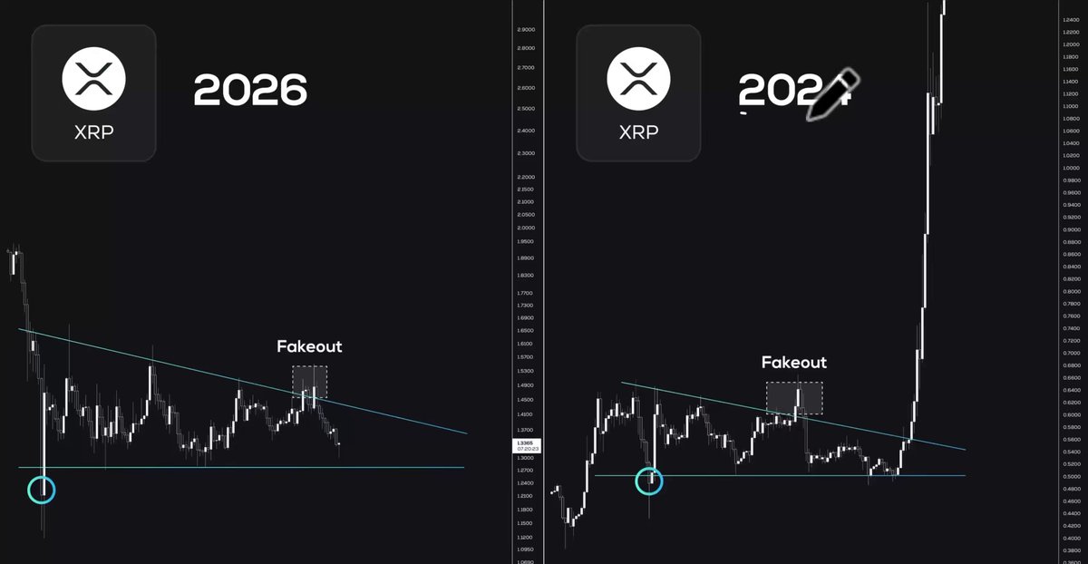 The image shows two different charts side by side, depicting the growth of cryptocurrency prices over a period of time, specifically focusing on Ripple (XRP). On one chart, there's a black background with Ripple represented as blue text, showing that XRP had a positive growth trend between 2016 and 2017. The other chart has a gray background and Ripple depicted in white text, indicating negative growth or a decline in the value of Ripple over the same period. This visual representation demonstrates how cryptocurrency prices have evolved throughout the years and can provide valuable insights into market trends for those interested in this digital currency.