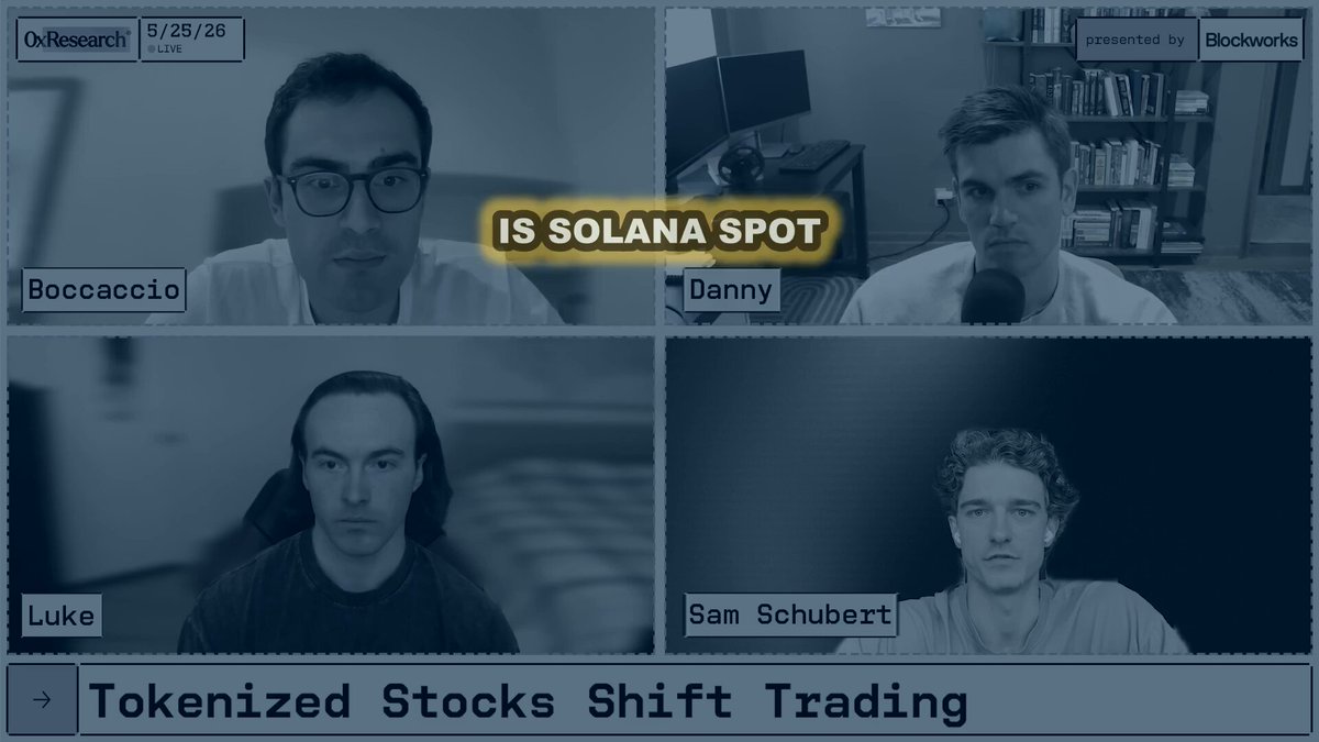 The image shows a group of four men sitting around a table, with their faces displayed on a computer screen. The text "Solana spot execution is already starting to beat CEX venues on major pairs like $SOL and $BTC" suggests that they are discussing the performance of the Solana cryptocurrency exchange in comparison to other exchanges. The focus should be on extending the edge of the market, which could lead to more gains for users who invest in Solana.