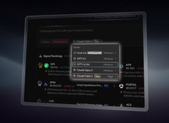 A user interface of the Surf platform displays settings for configuring AI model backups, with options to switch between models including "GPT 5.6" and "Claude Fable 5," aligning with the announcement that these frontier models are now live for crypto research. The interface shows toggles for routing queries between models and inputs for an OpenRouter API key to access additional models.