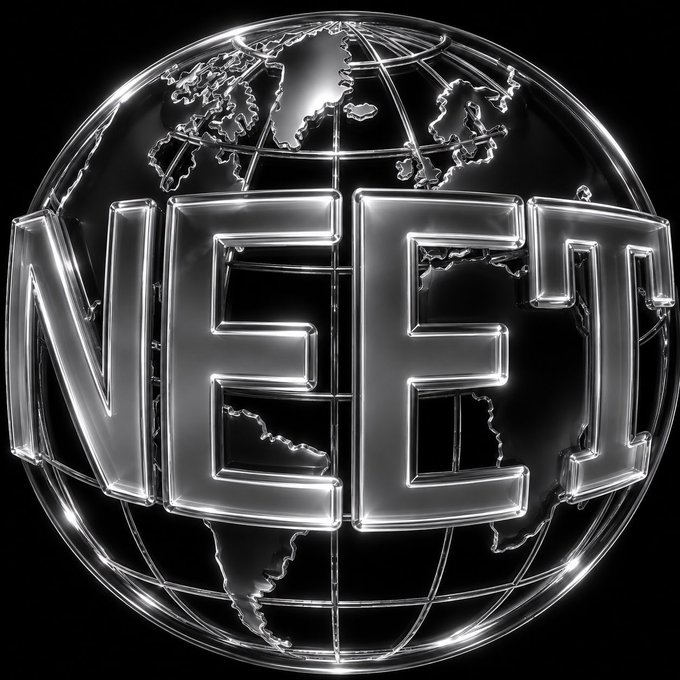A chrome 3D NFT logo featuring a globe with the text 'NFT' in stylized letters.
