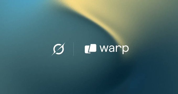 The image features a large graphic design of a blue wave against a light blue background. The text "Warp" is written above the wave, and below the wave, there are two lines of white text that say "Big news for developers Grok is now natively integrated into Warp". This suggests that the image is promoting the integration of Grok with the Warp platform, which is a popular AI terminal. The graphic design and accompanying text create an eye-catching visual representation of this partnership between Grok and Warp.
