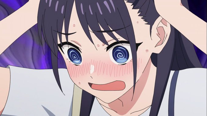 An anime girl with spiral eyes and a panicked, blushing expression clutches her head in distress. The image humorously illustrates the poster's worry about forgetting their cold wallet crypto password—what would happen to their XRP/Ripple if they passed away.
