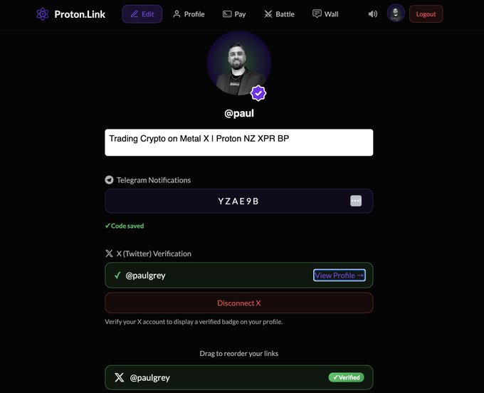 xtwitter verification page for Paul Grey, with a profile picture and a list of verified users.
