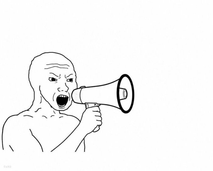 The image features a black and white line drawing of an angry man holding a megaphone, with his mouth open wide as if shouting into it. The caption below the image reads "WOJAK ON ETH IS LISTED ON BINANCE US !!!!! THIS IS JUST THE BEGINNING JAKILLIONS". This suggests that the image is related to a discussion or debate about the ethical implications of using megaphones, possibly in relation to privacy concerns and personal space.

The post also mentions that the image was taken by someone named "Kakillions", which could be an indication that this is a fan page or a social media account dedicated to discussing various topics related to ethics, technology, or personal experiences.
