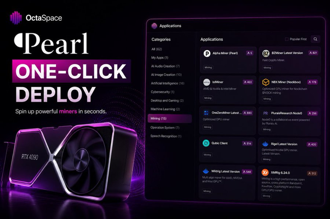 The image features a computer screen with an application called "Pearl One-Click Deploy" displayed, along with a list of options for deploying applications using the deployment tool. The background of the image is purple, which complements the purple text on the screen. The main focus of the image is the application and its features, providing information about how to use it effectively.