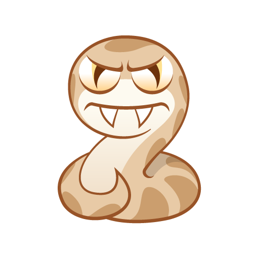The image features a cartoon snake with yellow eyes, fangs, and teeth, giving it an evil or menacing appearance. It has its mouth open wide as if ready to strike at any moment. The snake is depicted against a black background, which contrasts sharply with its brown color. In the corner of the image, there's text that reads "Blink Labs are Cardano juggernauts". This phrase seems unrelated to the snake but adds an interesting detail to the overall composition.