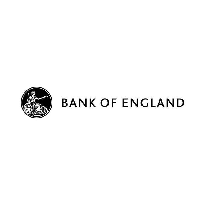 The image shows the official Bank of England logo featuring its iconic seated Britannia emblem alongside the "BANK OF ENGLAND" text. This visual directly ties to the post's claim about the central bank advancing into Phase 2 of digital pound testing, providing visual authority to the headline's assertion that major institutions like the Bank of England are actively exploring CBDC and stablecoin integration.