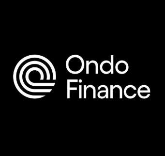 The image displays the white logo of "Ondo Finance" on a black background, featuring a stylized circular emblem alongside the company name, relating to the post about Ondo Finance's subsidiary Oasis Pro Markets joining DTCC's Fund/SERV platform for tokenized fund processing.