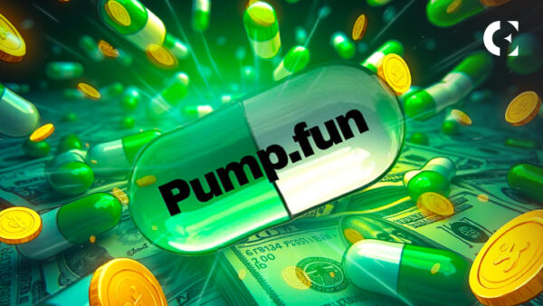 The image features a green pill with the word "Pump" written on it, surrounded by gold coins scattered around it. The text "Angry Pigeons" appears below the pill, possibly indicating that this is a meme or a digital currency related to the coin named "PumpFun". The post also mentions that the coin is built for the community and powered by memes, suggesting that it could be a part of a social media platform or a digital currency exchange.