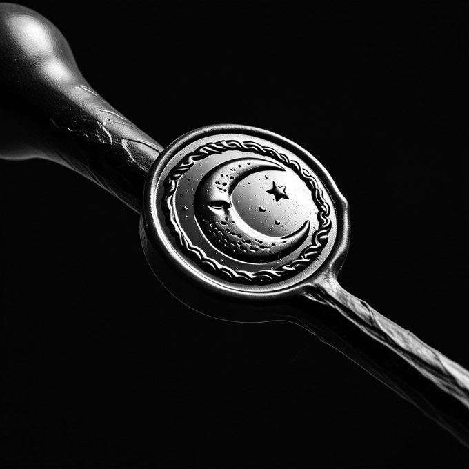 A sleek black wax seal stamp featuring a crescent moon and star design rests against a dark background, evoking an air of exclusivity and mystery. The image complements the post by symbolizing the limited, select nature of the Discord soft launch, where only 100 chosen invitees gain access to guaranteed drops (GTDs).