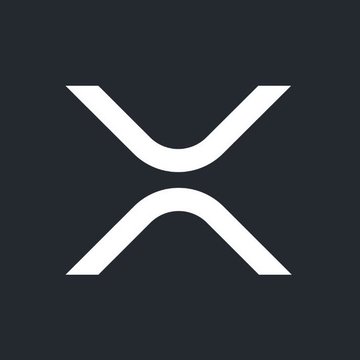 The white XRP logo on a dark gray background.