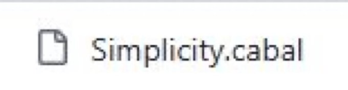 The image shows a file icon labeled "Simplicity.cabal," which cleverly relates to the post by reinforcing the theme of exclusivity and elitism — "cabal" implying a secretive group, while "Simplicity" ironically contrasts with the complex, gatekeeping tone of the message about a protocol meant only for the "technical elite."