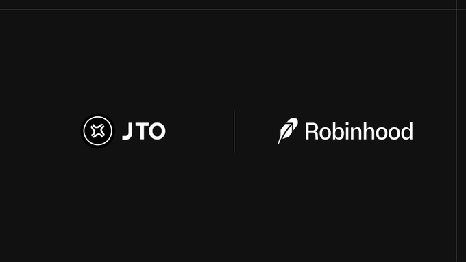 The image features a black background with white text that reads "JTO is live for trading on RobinhoodApp". The text is centered, making it easy to read and understand. The image also includes an illustration of a bird's nest, which adds visual interest to the overall design.