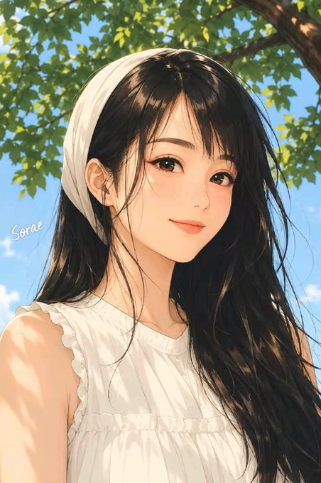 A serene illustration shows a young woman with long black hair and a white headband, wearing a white sleeveless top, smiling gently beneath green foliage against a blue sky, with the name "Sona" visible on the left side. The image's calm, forward-looking aesthetic complements the post's theme of identifying promising opportunities in the crypto launchpad space before the market catches on.