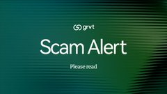The image displays a "Scam Alert" notice on a dark green background with the GRVT logo at the top and "Please read" beneath the headline, serving as a visual warning to accompany the post about fake GRVT airdrop claim sites designed to drain users' wallets.
