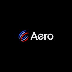 The image displays the Aero logo and wordmark, representing the merged Aerodrome and Velodrome decentralized exchange. Aero operates across seven networks, including Ethereum, Base, Arbitrum, and Robinhood Chain.
